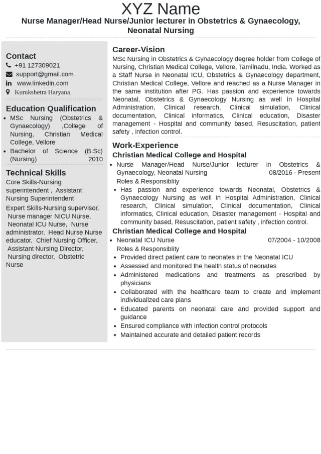 Head Nurse